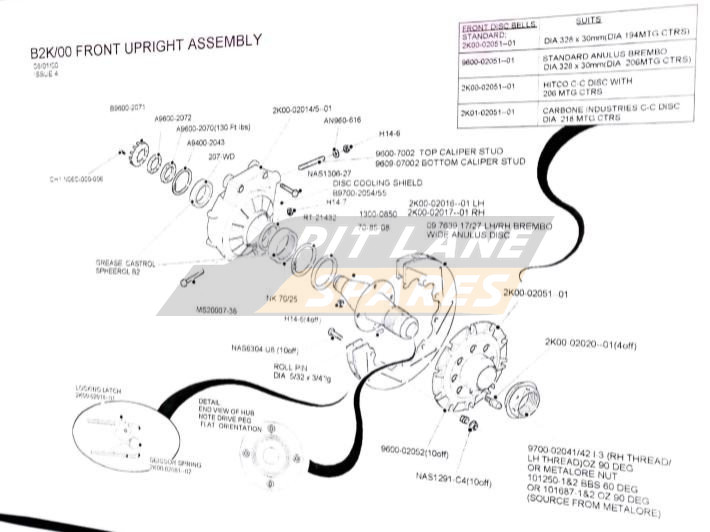 FRONT UPRIGHT ASSY Diagram